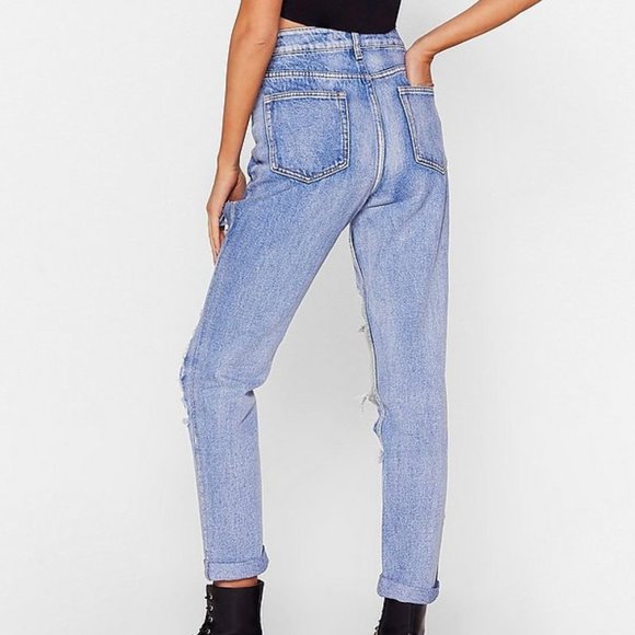 The Rockn Rev Nasty Gal Size 6 Light Blue Mom Jean - Picture 2 of 9